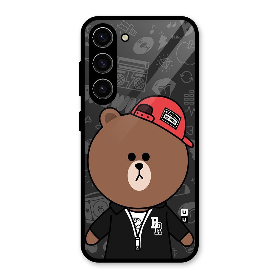 Panda Brown Glass Back Case for Galaxy S23