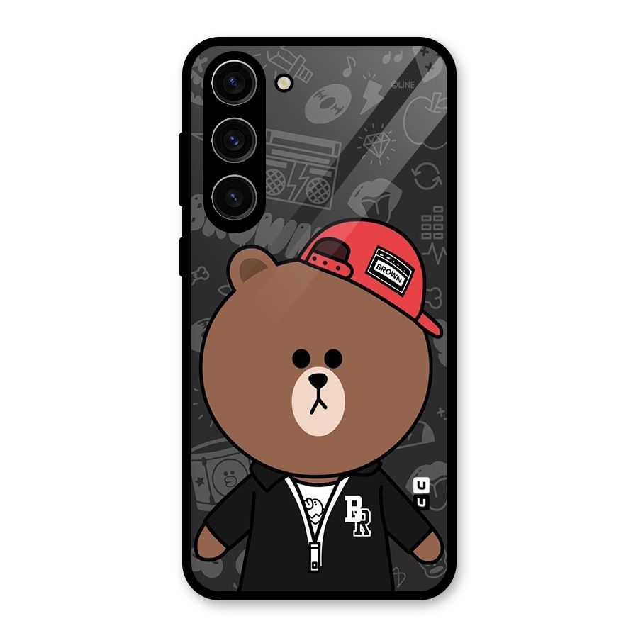 Panda Brown Glass Back Case for Galaxy S23 Plus
