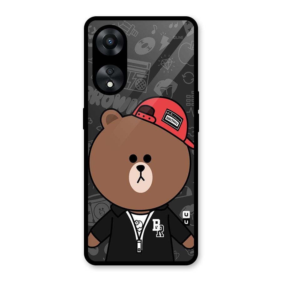 Panda Brown Glass Back Case for Oppo A78
