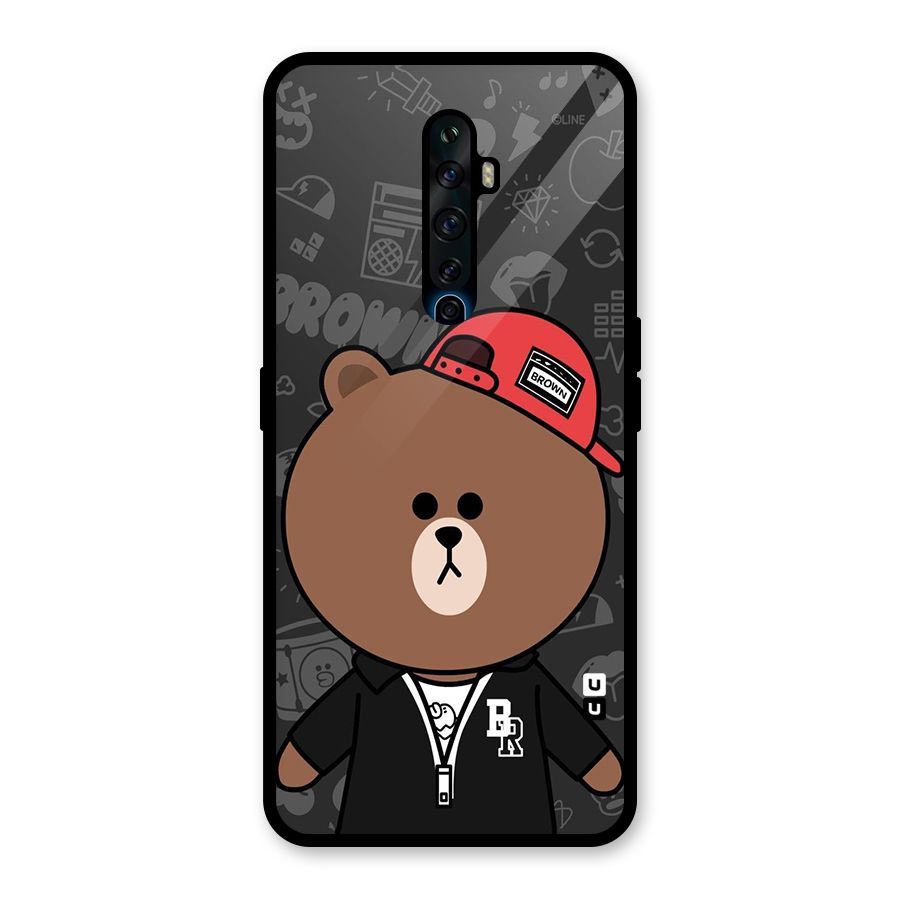 Panda Brown Glass Back Case for Oppo Reno2 Z