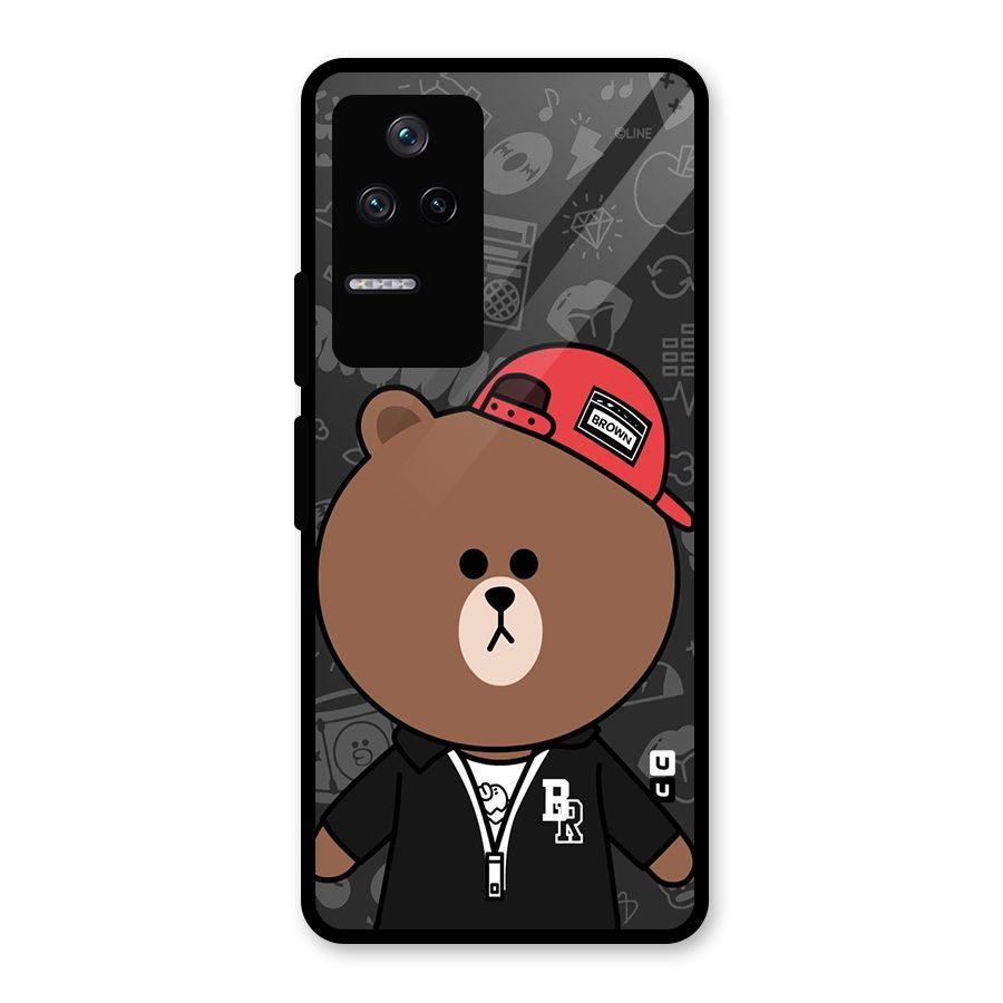Panda Brown Glass Back Case for Poco F4 5G
