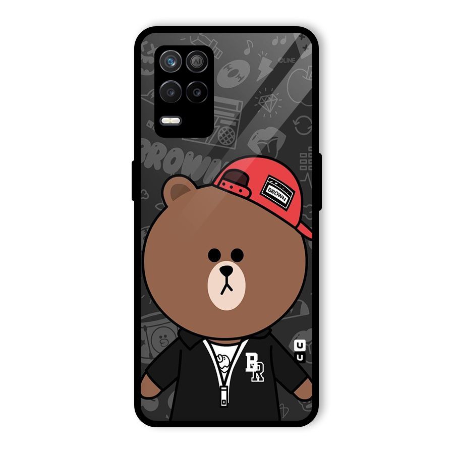 Panda Brown Glass Back Case for Realme 8 5G