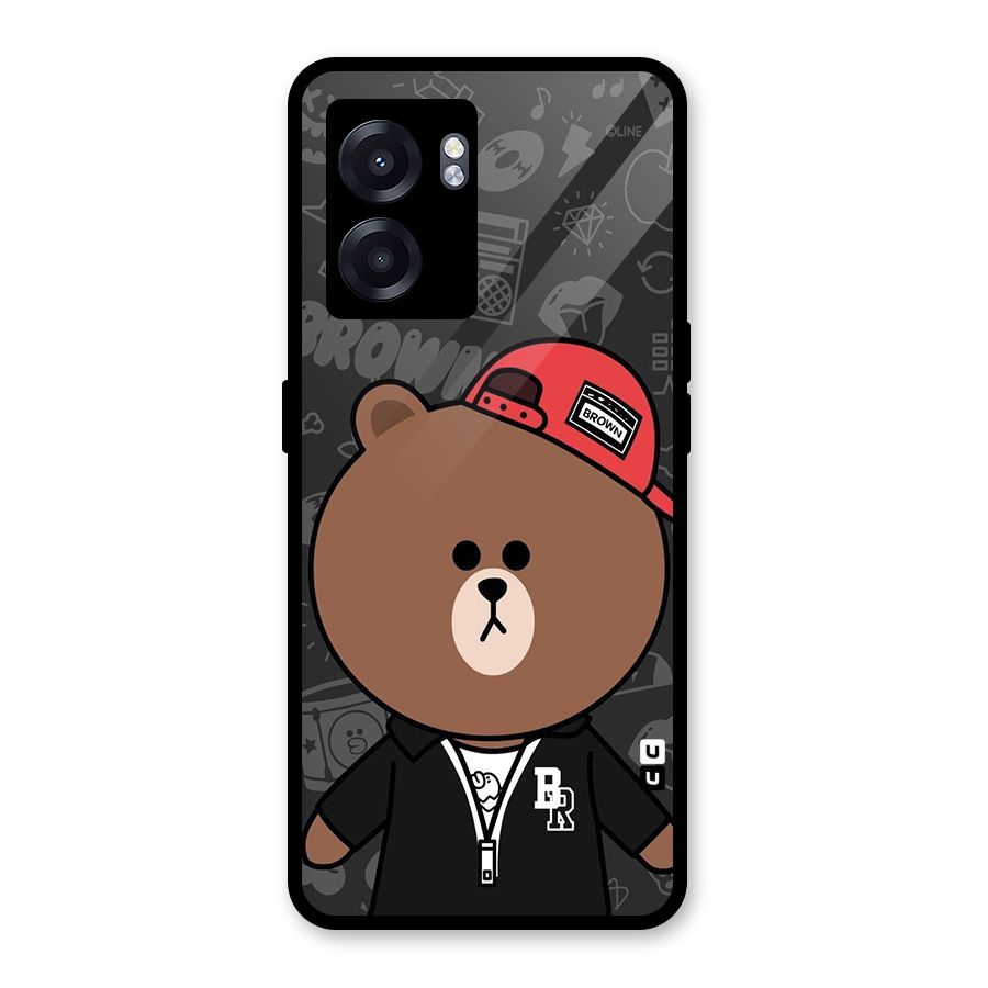 Panda Brown Glass Back Case for Realme Narzo 50 5G