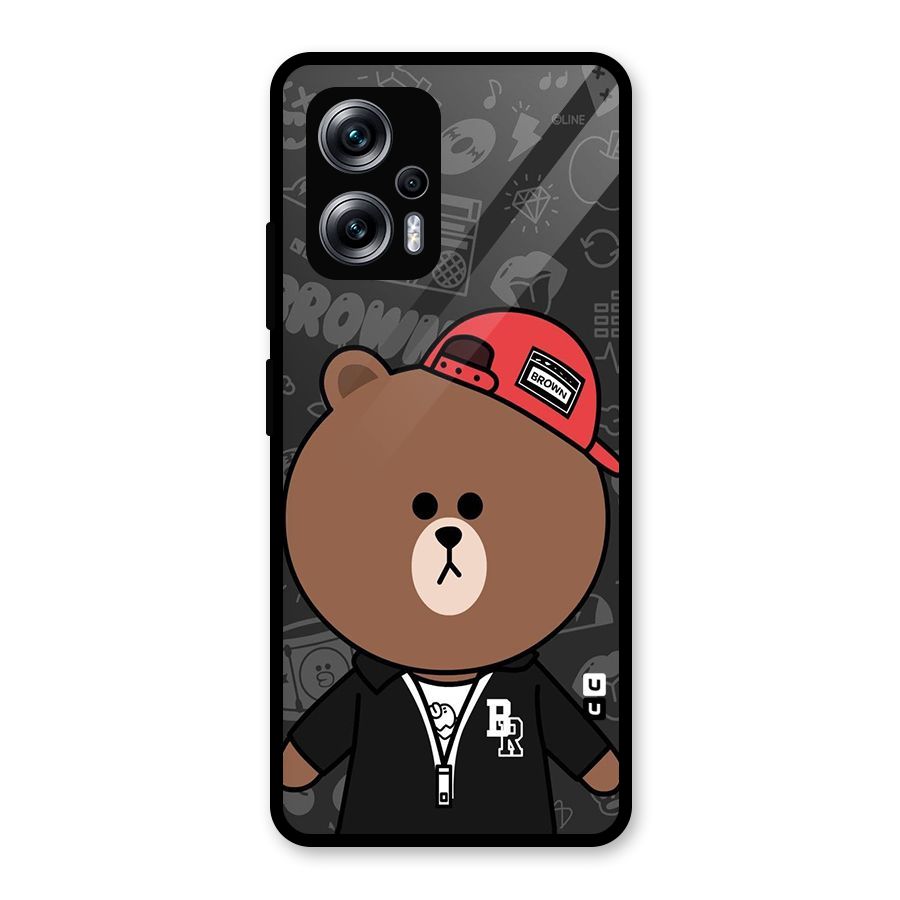 Panda Brown Glass Back Case for Redmi K50i
