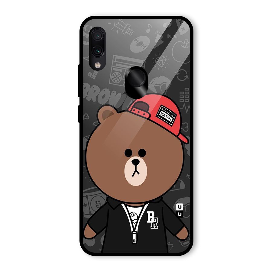 Panda Brown Glass Back Case for Redmi Note 7 Pro