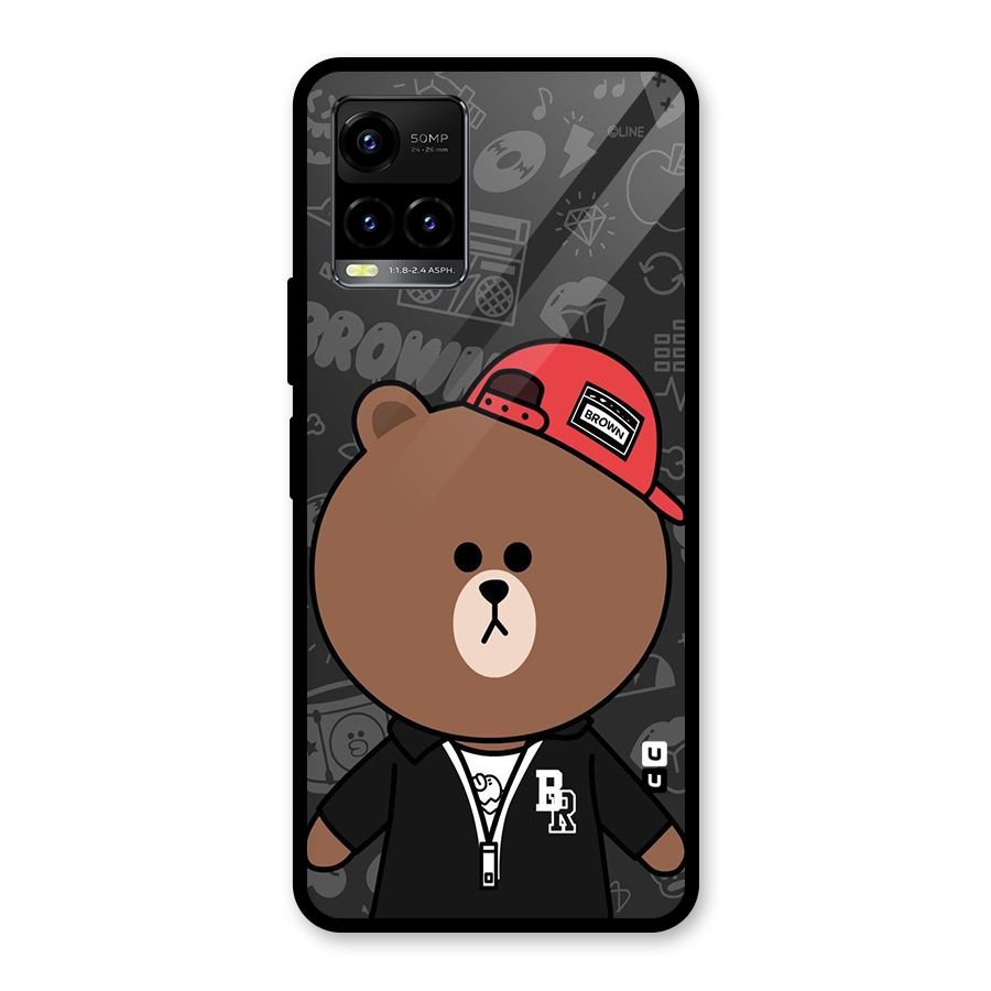 Panda Brown Glass Back Case for Vivo Y21T