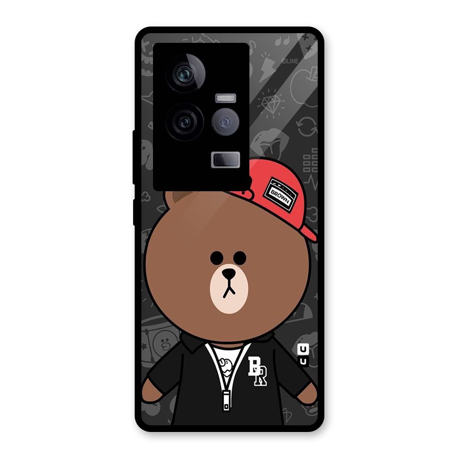 Panda Brown Glass Back Case for Vivo iQOO 11 5G