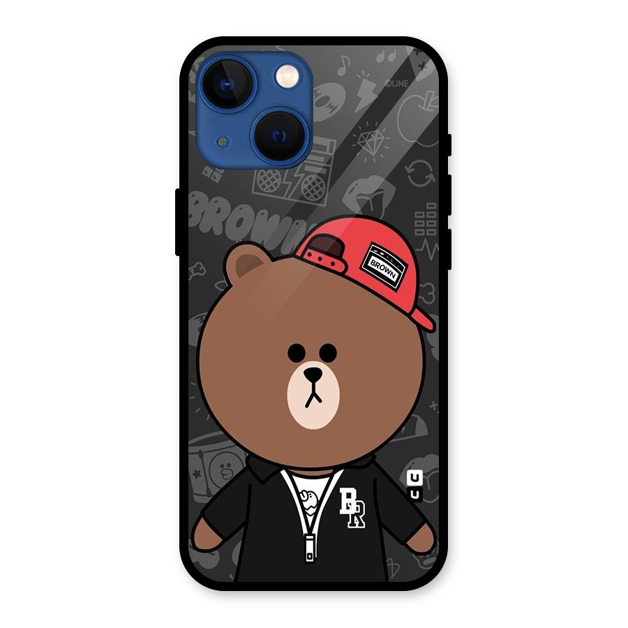 Panda Brown Glass Back Case for iPhone 13 Mini