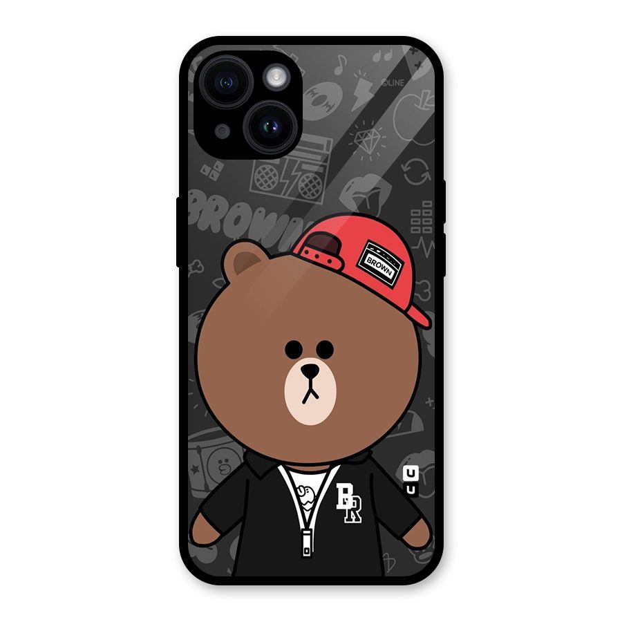 Panda Brown Glass Back Case for iPhone 14