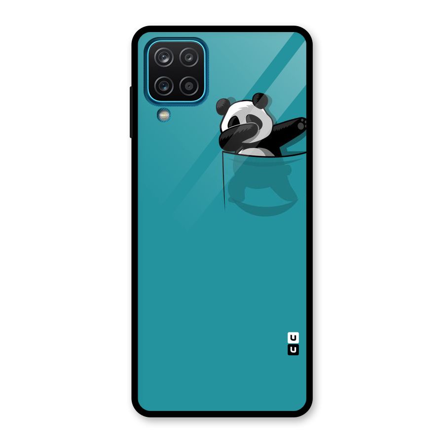 Panda Dabbing Away Glass Back Case for Galaxy A12