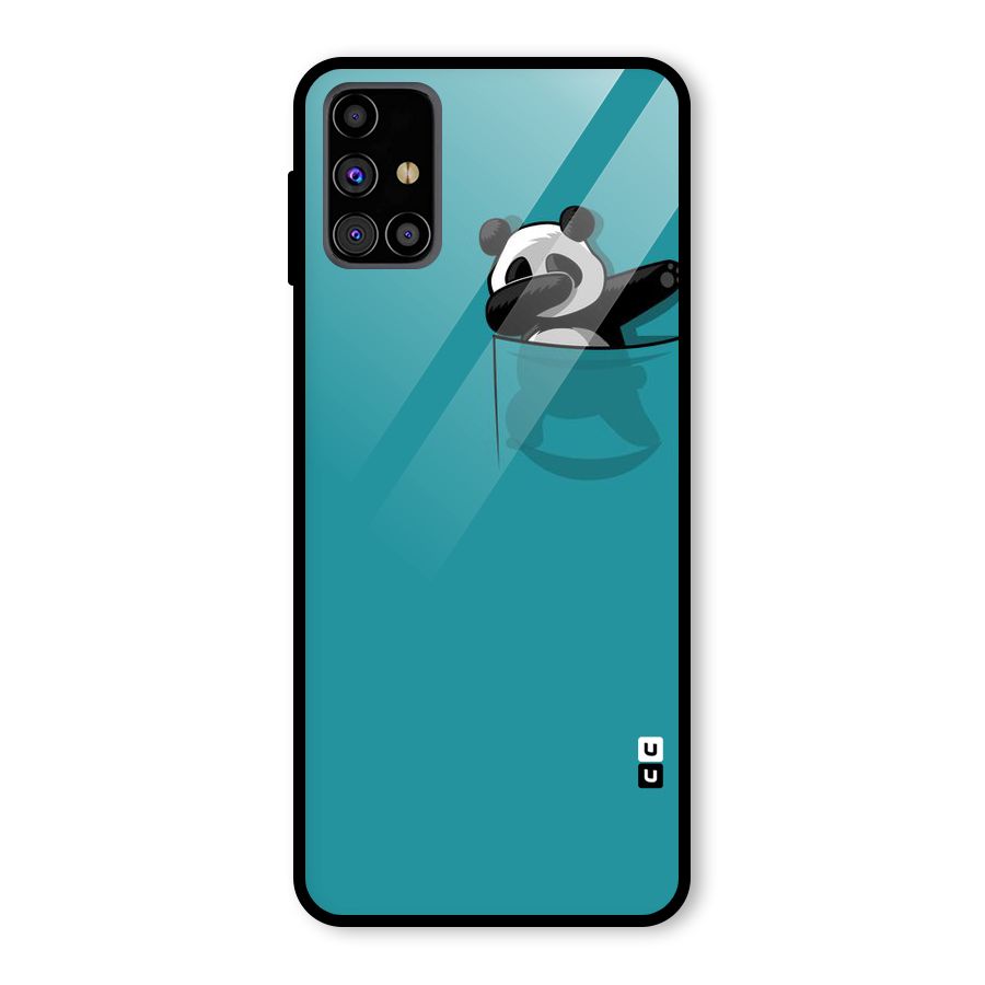 Panda Dabbing Away Glass Back Case for Galaxy M31s