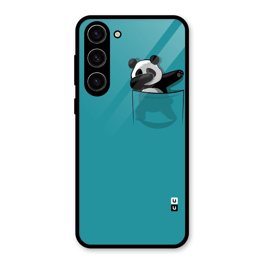 Panda Dabbing Away Glass Back Case for Galaxy S23 Plus