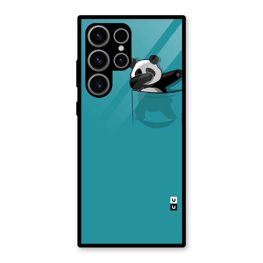 Panda Dabbing Away Glass Back Case for Galaxy S23 Ultra