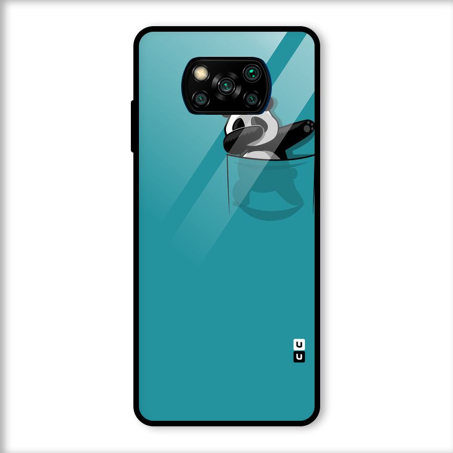 Panda Dabbing Away Glass Back Case for Poco X3
