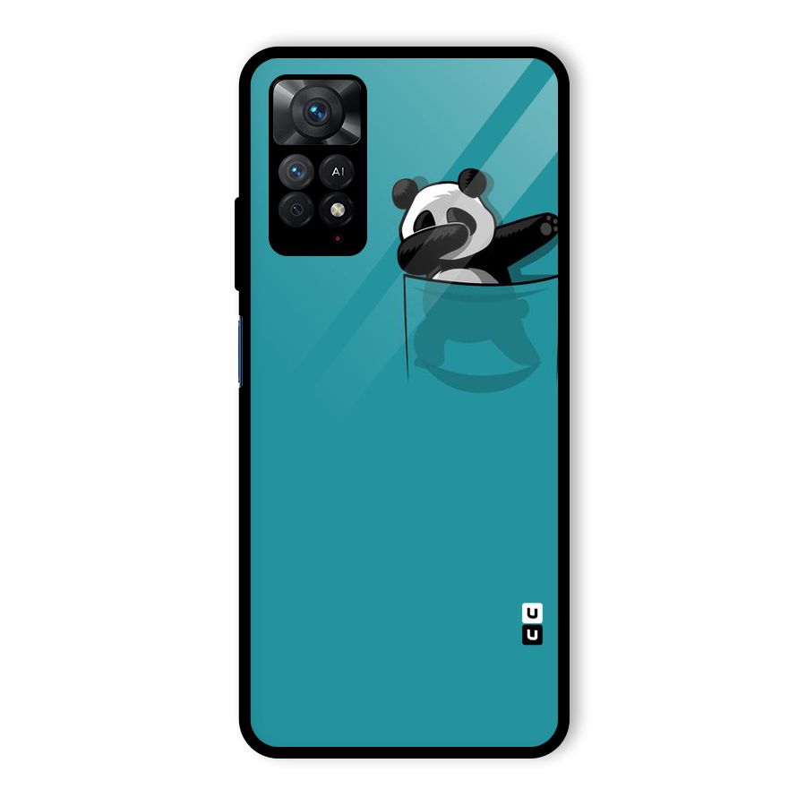 Panda Dabbing Away Glass Back Case for Redmi Note 11 Pro