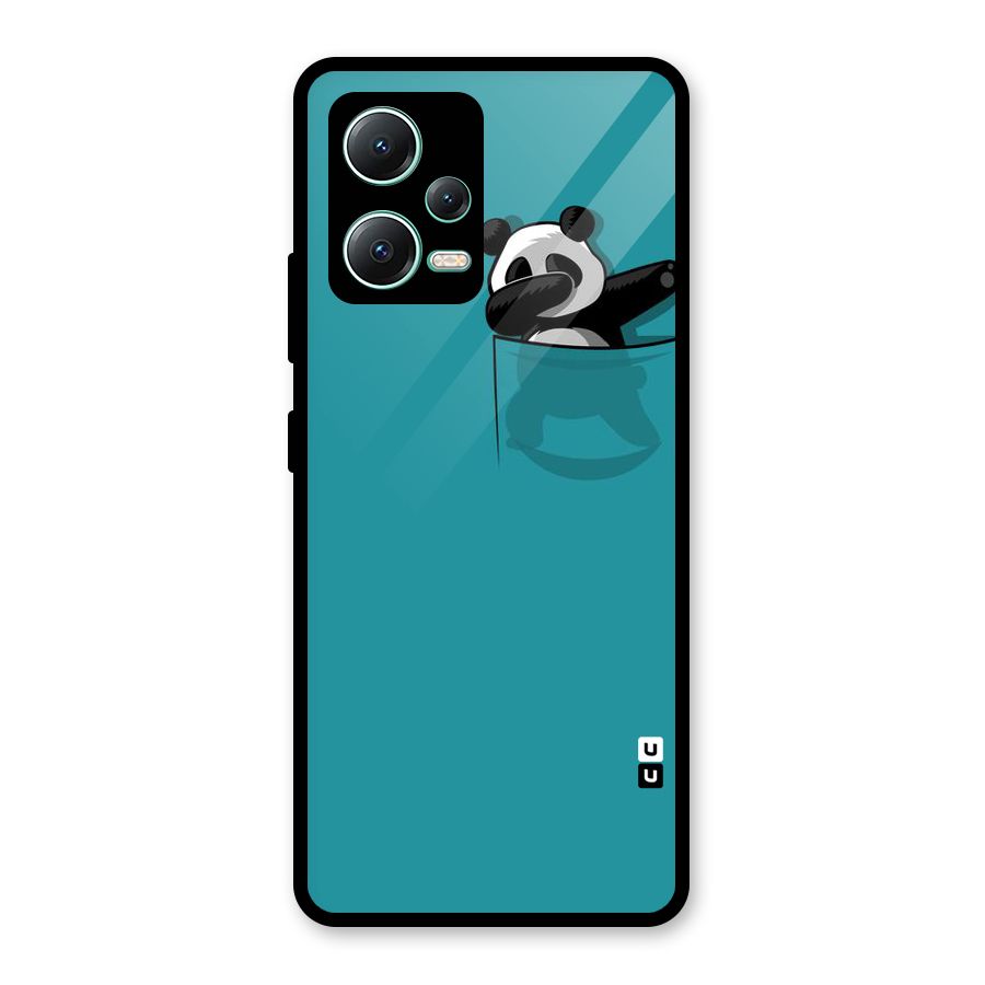 Panda Dabbing Away Glass Back Case for Redmi Note 12 5G