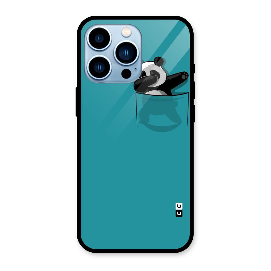 Panda Dabbing Away Glass Back Case for iPhone 13 Pro