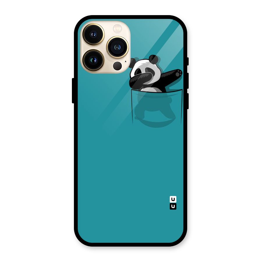 Panda Dabbing Away Glass Back Case for iPhone 13 Pro Max