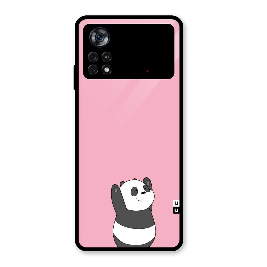 Panda Handsup Glass Back Case for Poco X4 Pro 5G