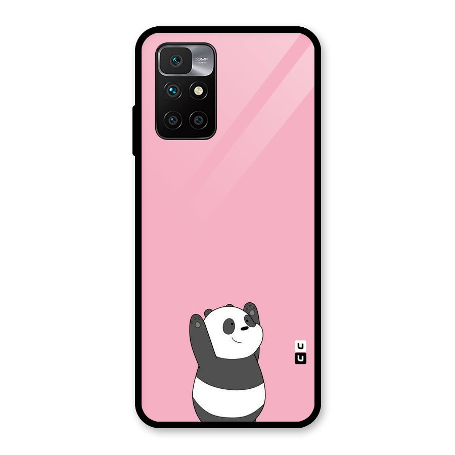 Panda Handsup Glass Back Case for Redmi 10 Prime