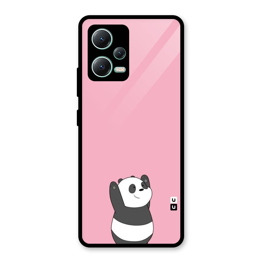 Panda Handsup Glass Back Case for Redmi Note 12 5G