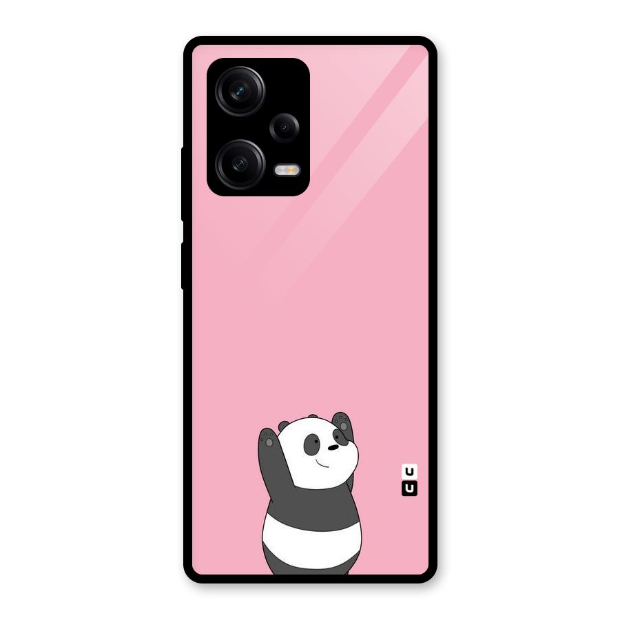 Panda Handsup Glass Back Case for Redmi Note 12 Pro