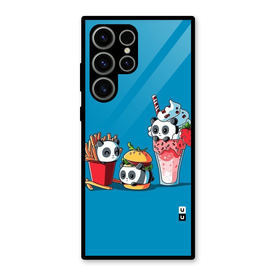 Panda Lazy Glass Back Case for Galaxy S23 Ultra
