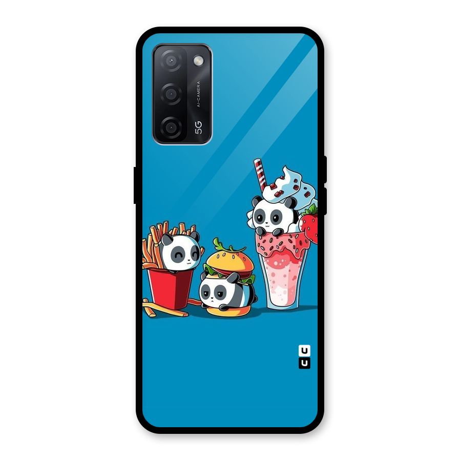 Panda Lazy Glass Back Case for Oppo A53s 5G