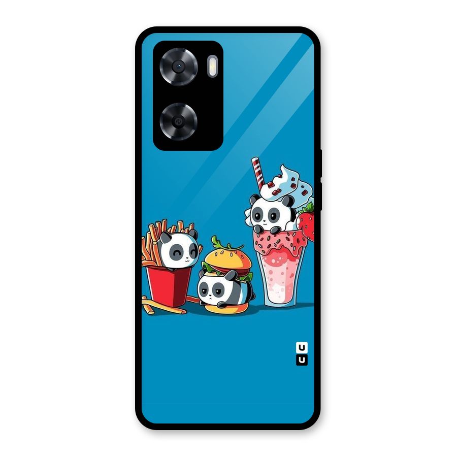 Panda Lazy Glass Back Case for Oppo A57 2022
