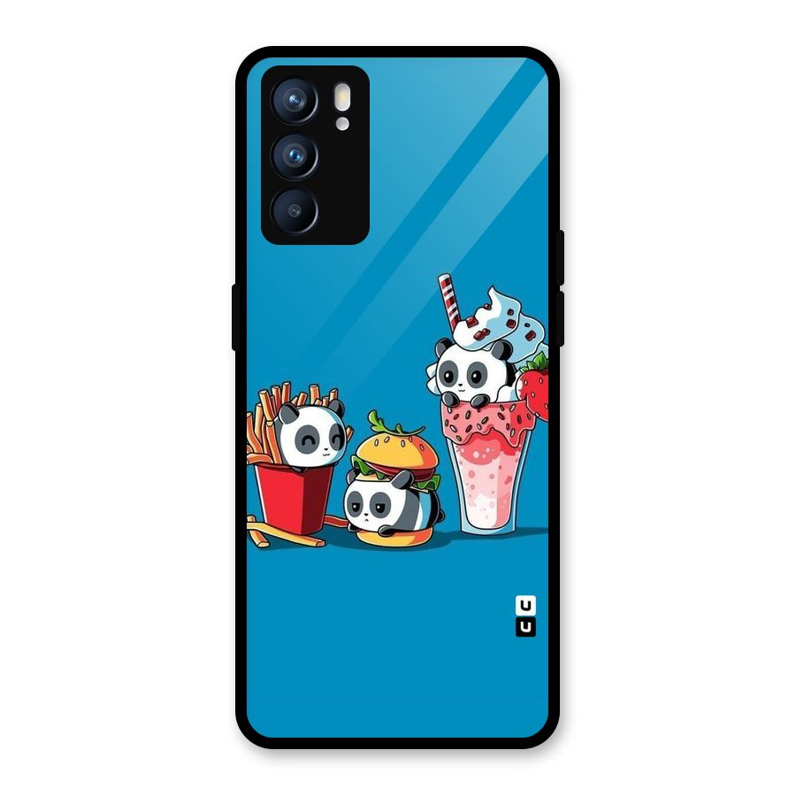 Panda Lazy Glass Back Case for Oppo Reno6 5G