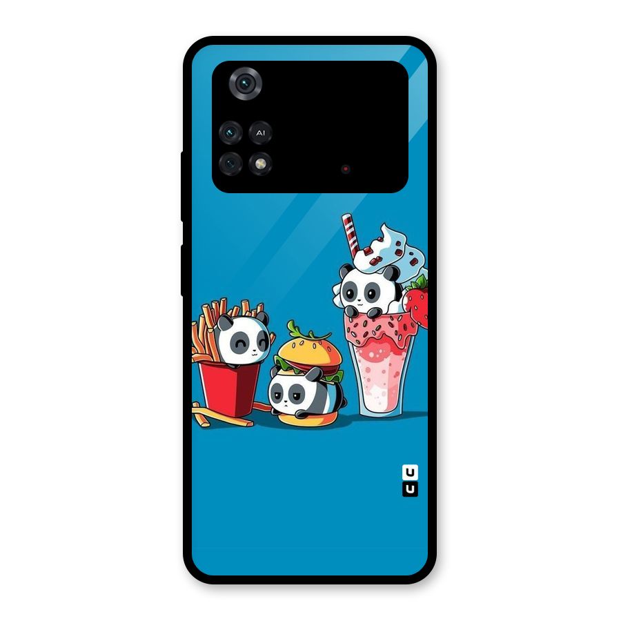 Panda Lazy Glass Back Case for Poco M4 Pro 4G