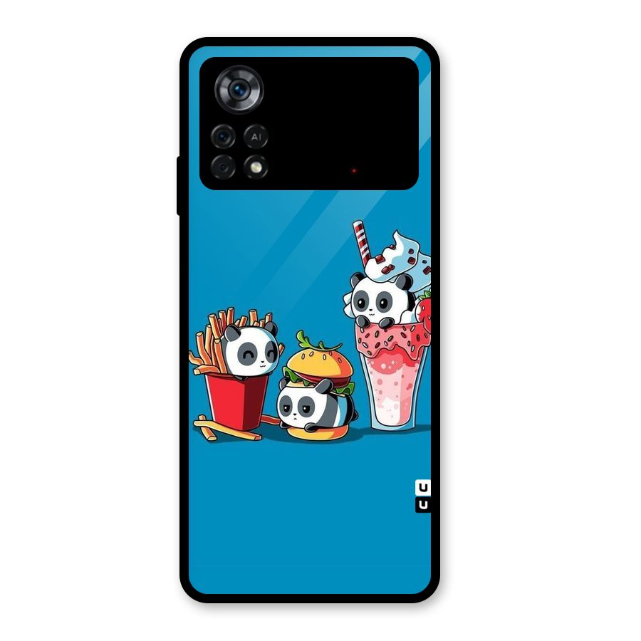 Panda Lazy Glass Back Case for Poco X4 Pro 5G