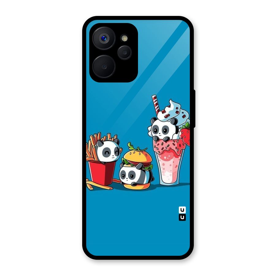 Panda Lazy Glass Back Case for Realme 9i 5G