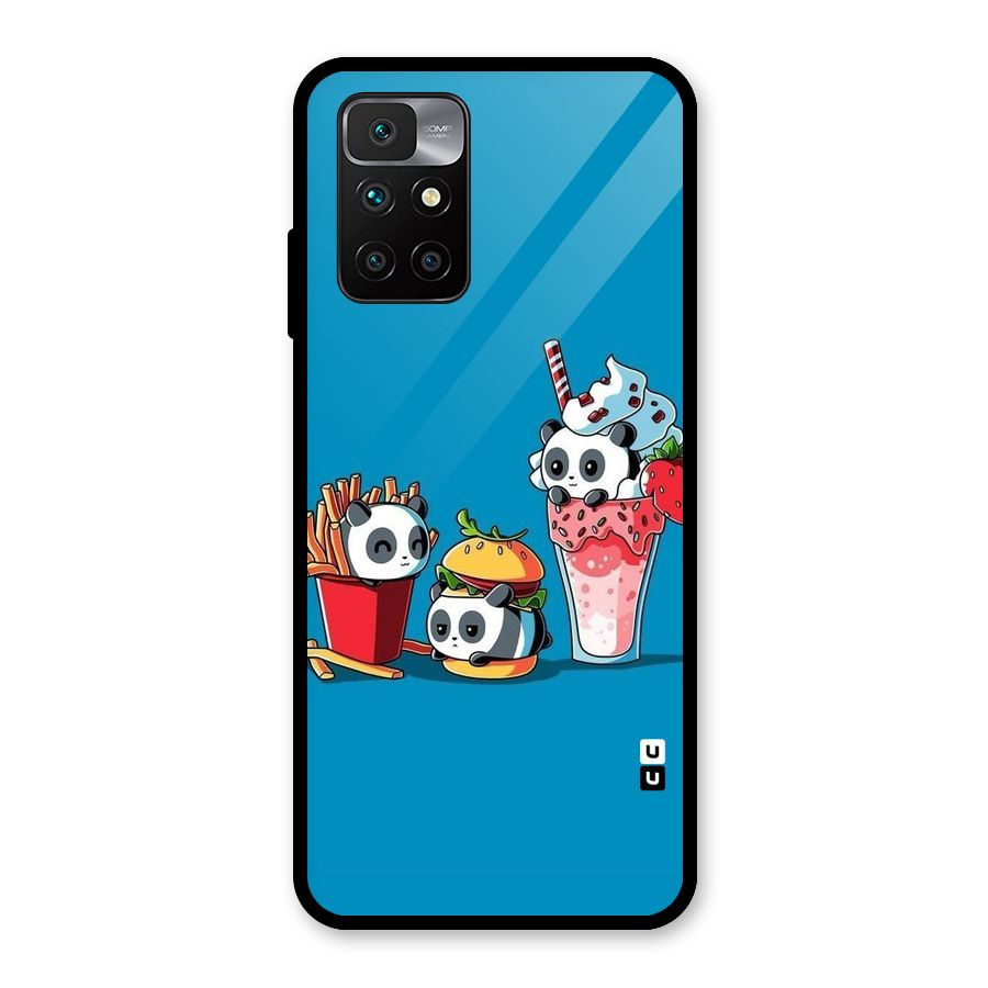 Panda Lazy Glass Back Case for Redmi 10 Prime
