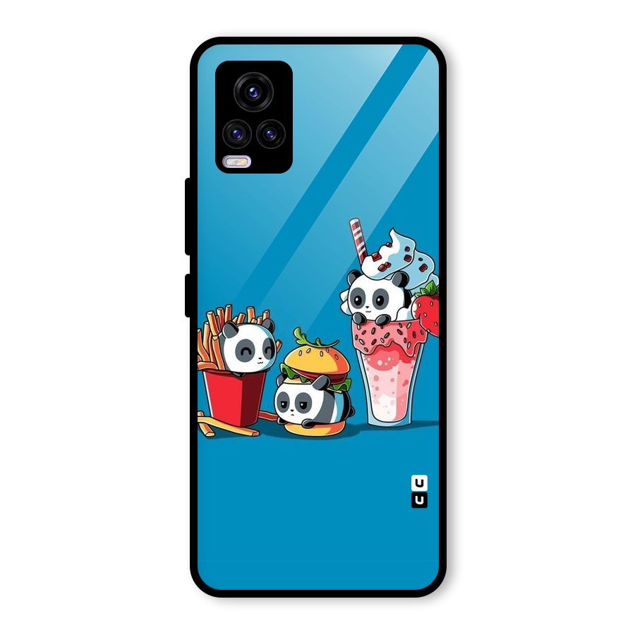 Panda Lazy Glass Back Case for Vivo V20