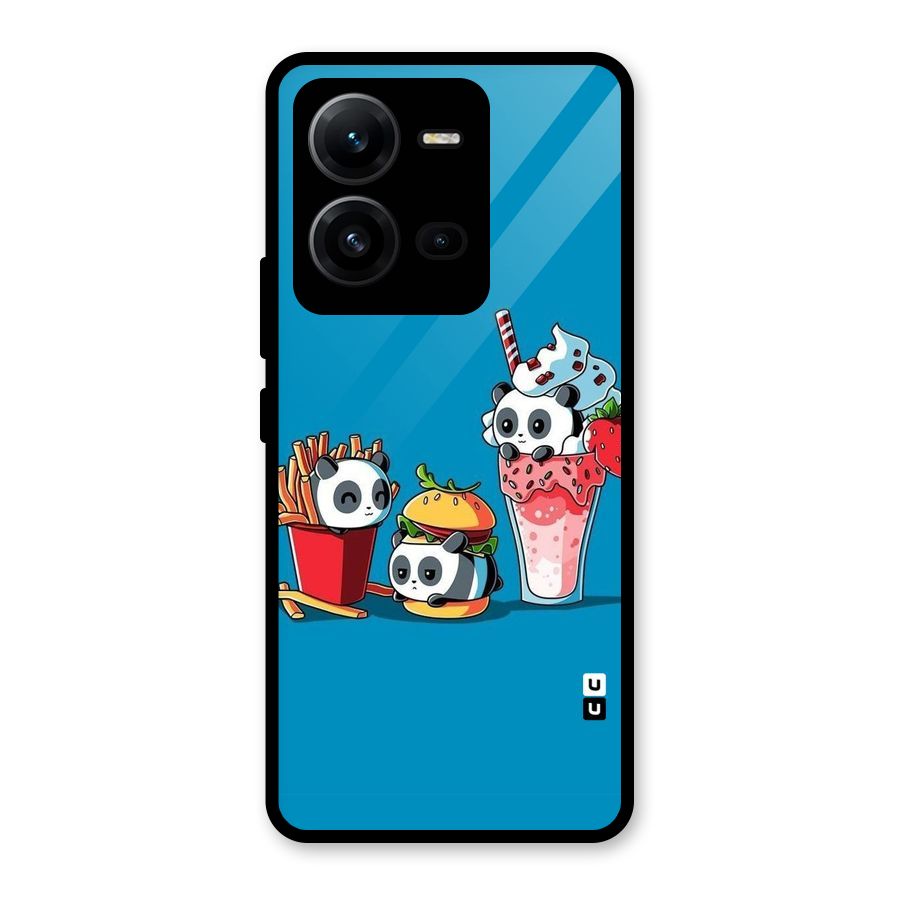 Panda Lazy Glass Back Case for Vivo V25