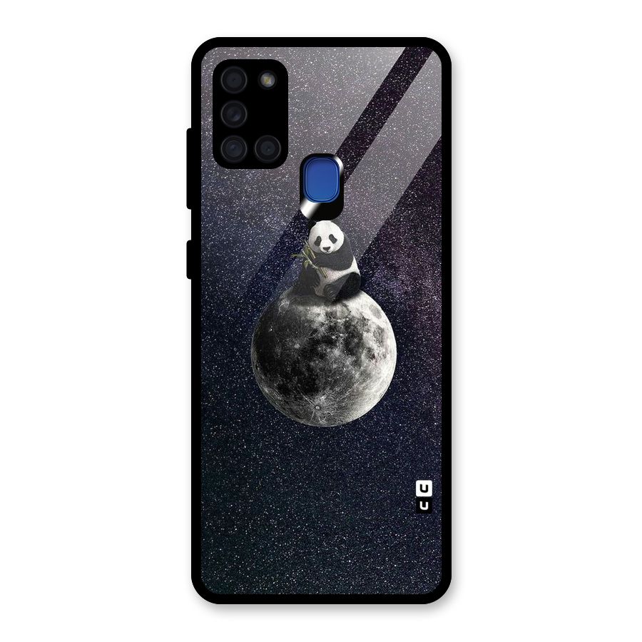 Panda Space Glass Back Case for Galaxy A21s