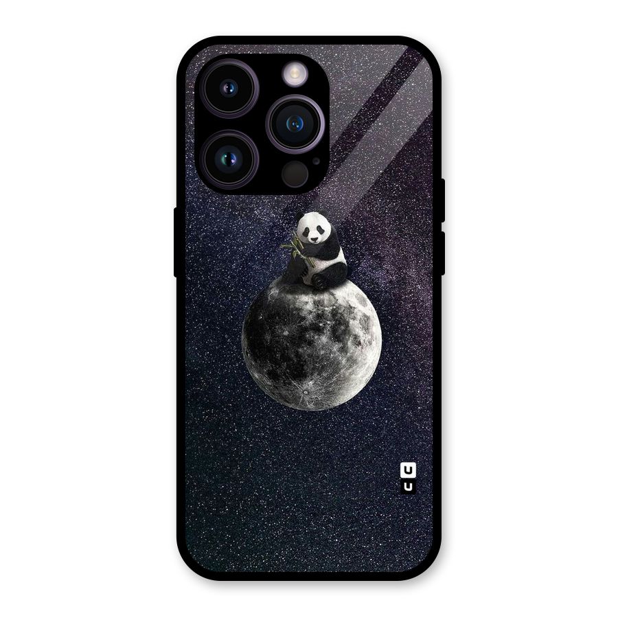Panda Space Glass Back Case for iPhone 14 Pro