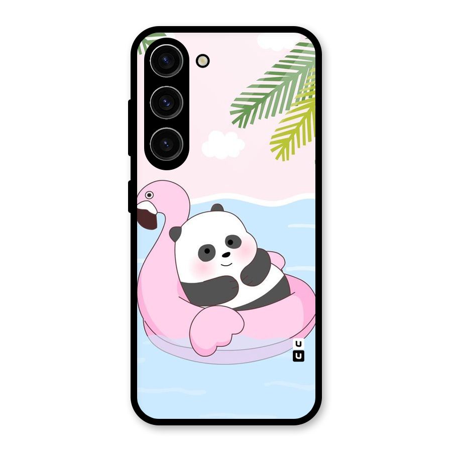Panda Swim Glass Back Case for Galaxy S23