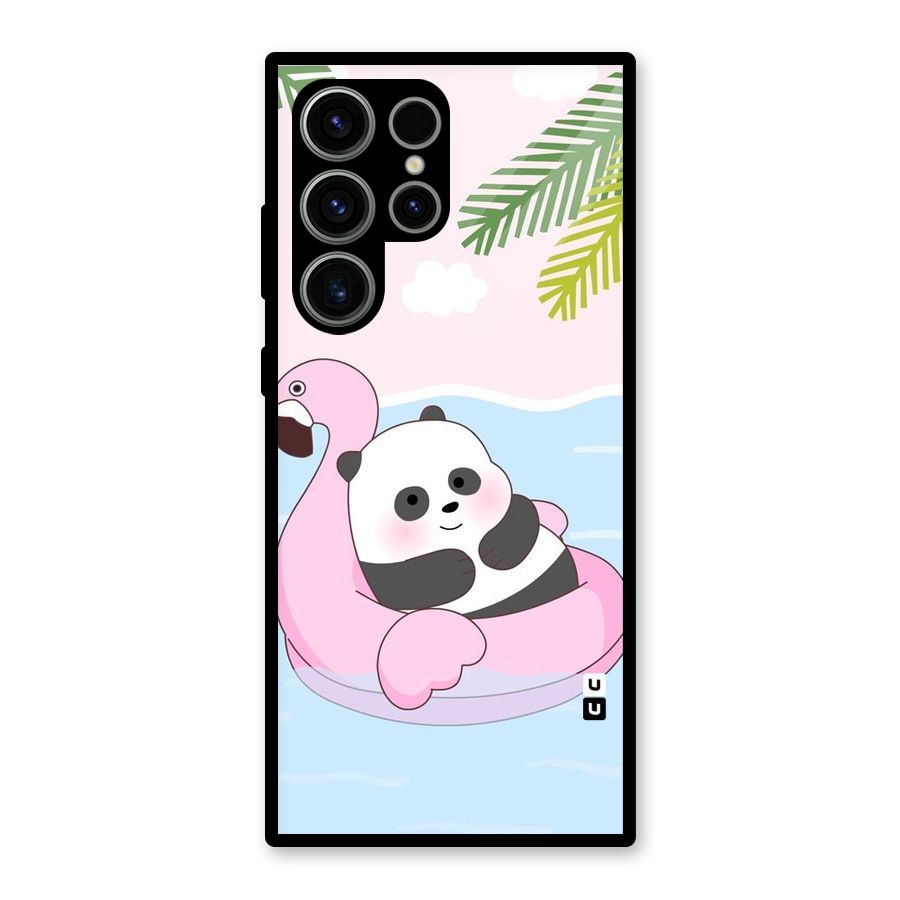 Panda Swim Glass Back Case for Galaxy S23 Ultra