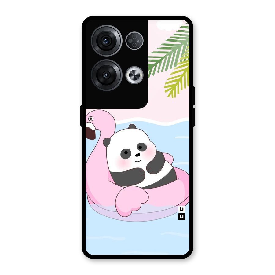 Panda Swim Glass Back Case for Oppo Reno8 Pro 5G