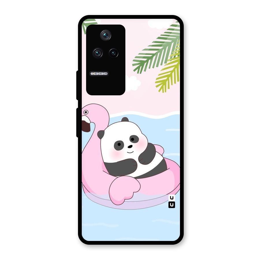 Panda Swim Glass Back Case for Poco F4 5G