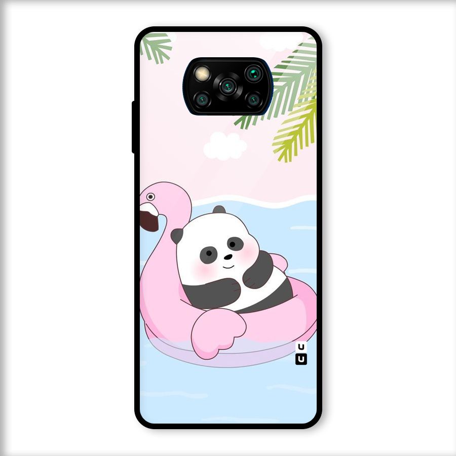 Panda Swim Glass Back Case for Poco X3