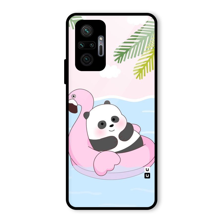 Panda Swim Glass Back Case for Redmi Note 10 Pro Max