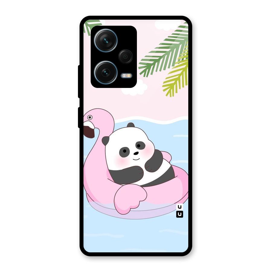 Panda Swim Glass Back Case for Redmi Note 12 Pro Plus 5G