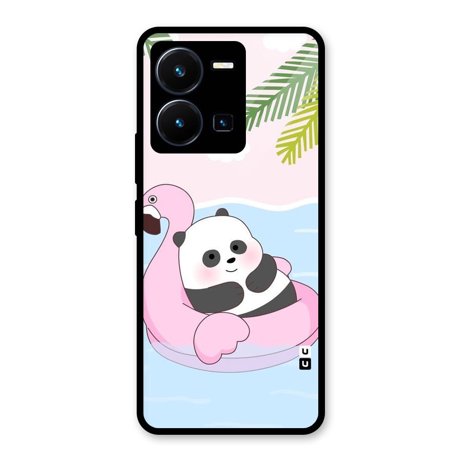 Panda Swim Glass Back Case for Vivo Y35