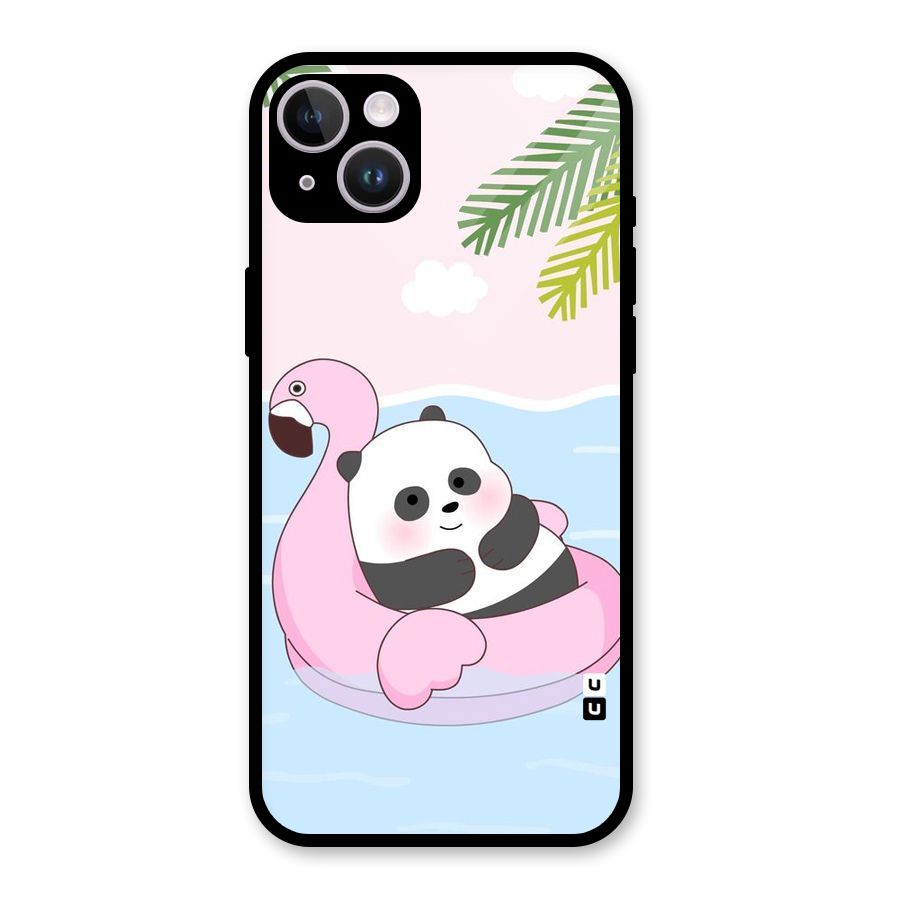 Panda Swim Glass Back Case for iPhone 14 Plus