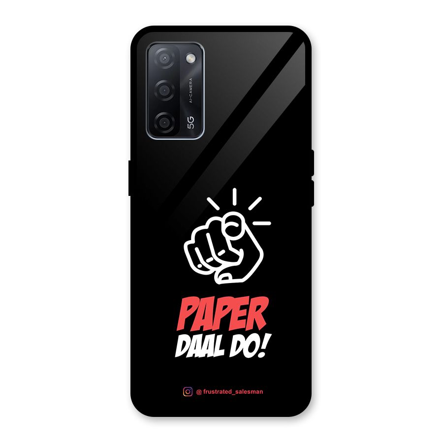 Paper Daal Do Black Glass Back Case for Oppo A53s 5G