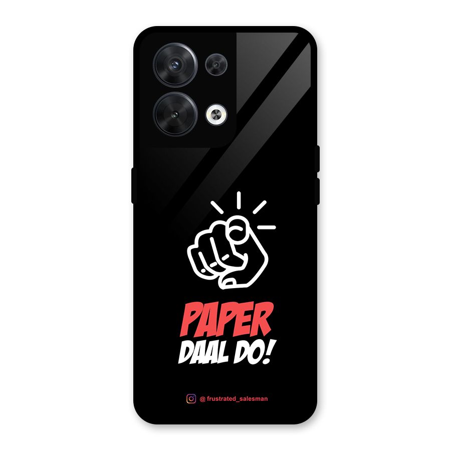 Paper Daal Do Black Glass Back Case for Oppo Reno8 5G