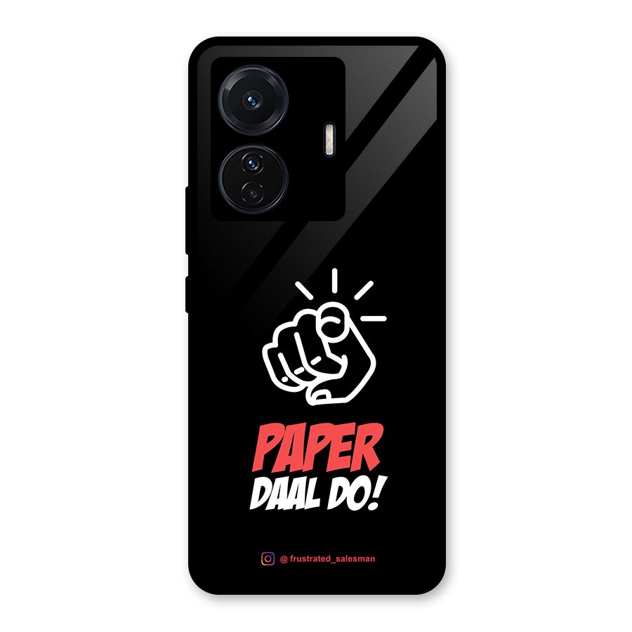 Paper Daal Do Black Glass Back Case for Vivo T1 Pro